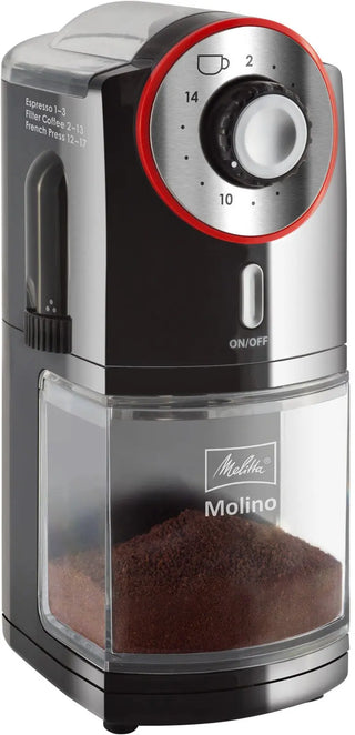 Melitta 1019-01 Kaffeemühle Molino schwarz/rot 100W 2-14 Tassen Melitta