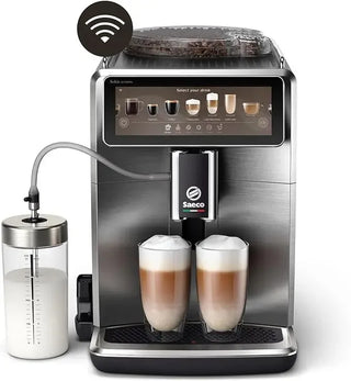 Saeco Xelsis Suprema Kaffeevollautomat – WLAN-Konnektivität, 22 Kaffeespezialitäten, Intuitives 7,8"-Touchdisplay, 8 Benutzerprofile, Keramikmahlwerk (SM8889/00)